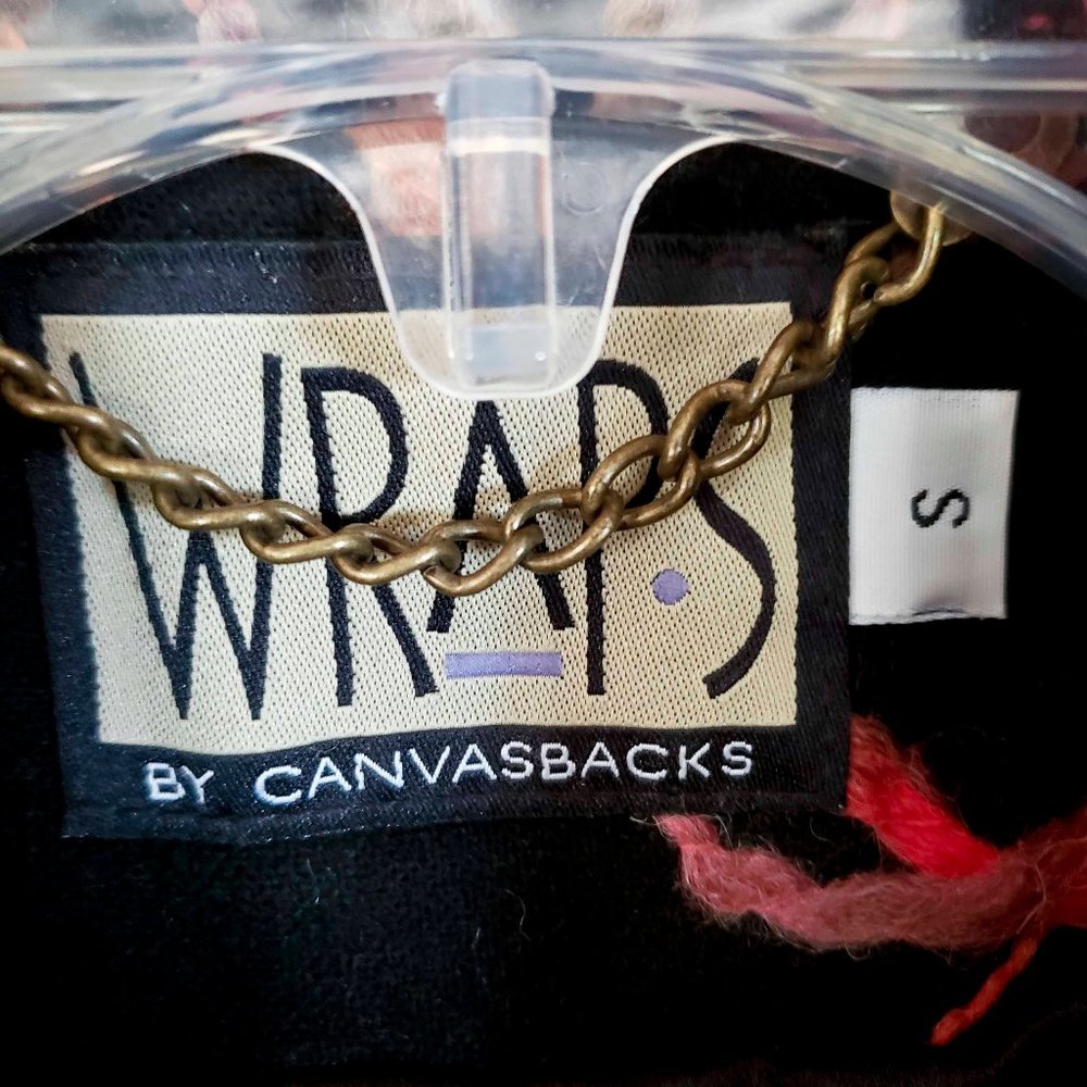 Wraps By Canvasbacks Black Embroidered Boho Coat … - image 2